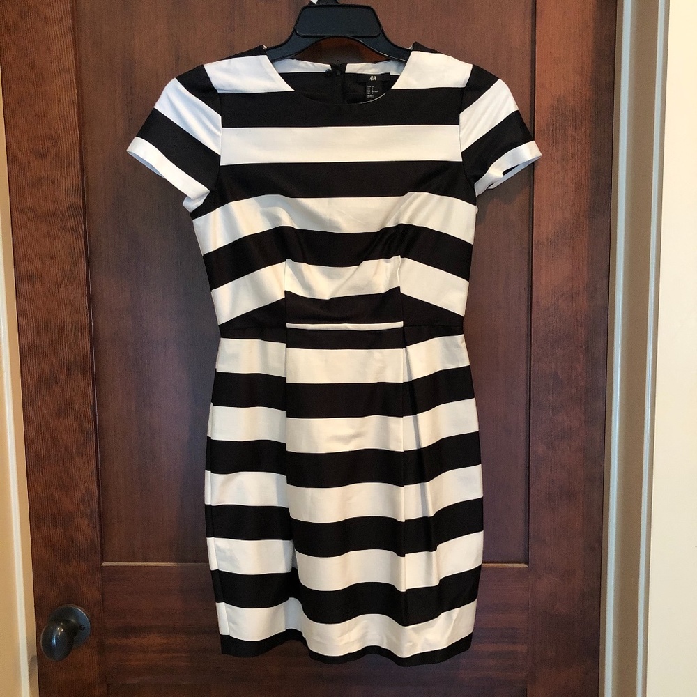 Black and White Striped Dress